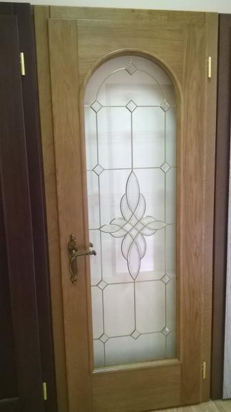 Декоративный витраж с бевелсами в дверь — фото 5